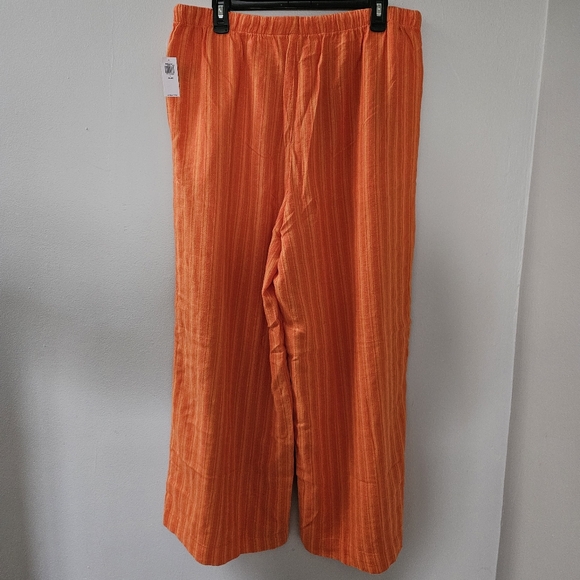Old Navy Orange Linen Wide-Leg Pants Size Large - Picture 3 of 6